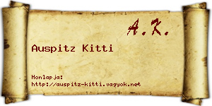 Auspitz Kitti névjegykártya